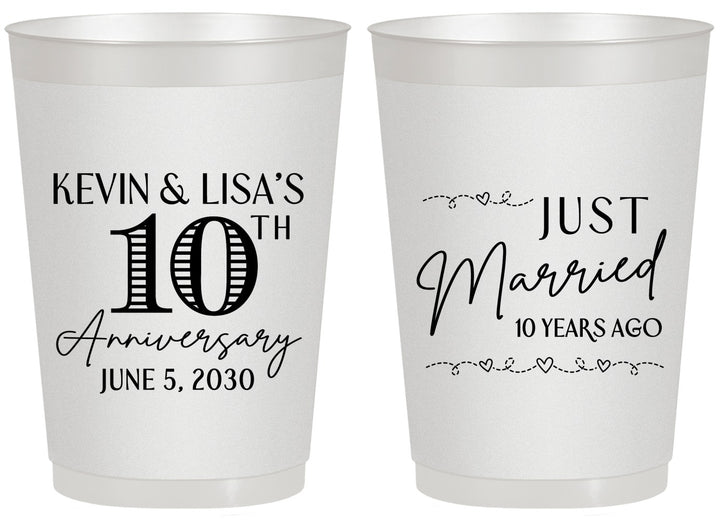 Personalized Anniversary 20 oz Frosted Cups - 10 Years Down | 80020