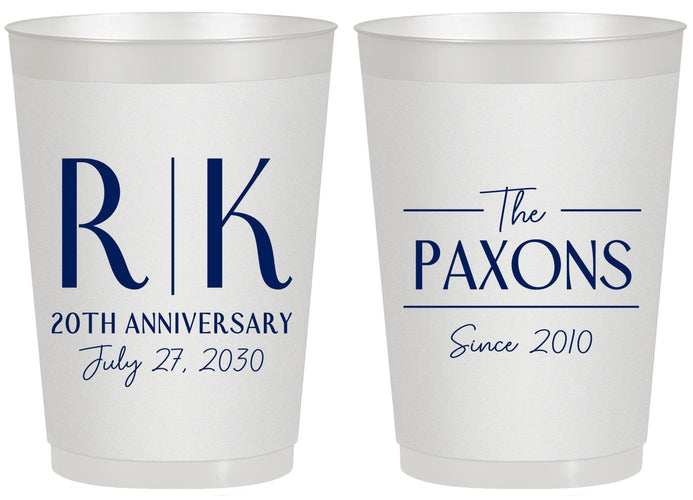 Personalized Anniversary 20 oz Frosted Cups - 20th Wedding | 80021