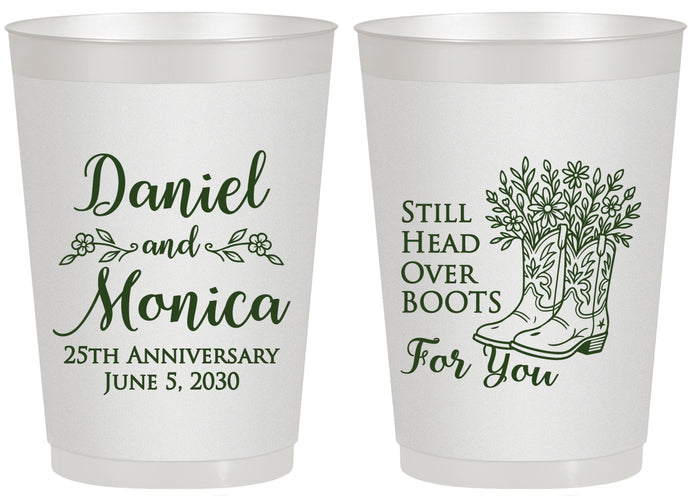 Personalized Anniversary 20 oz Frosted Cups - 25th Wedding | 80022