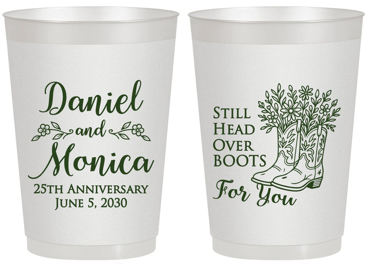 Personalized Anniversary 20 oz Frosted Cups - 25th Wedding | 80022
