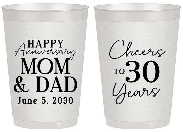 Personalized Anniversary 20 oz Frosted Cups - Cheers To 30 Years | 80023