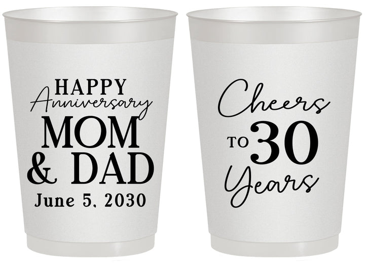 Personalized Anniversary 20 oz Frosted Cups - Cheers To 30 Years | 80023