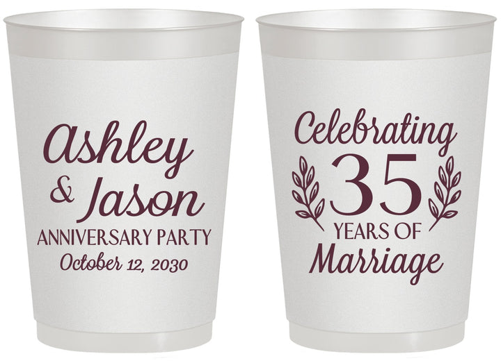 Personalized Anniversary 20 oz Frosted Cups - 35 Years Of Marriage | 80024