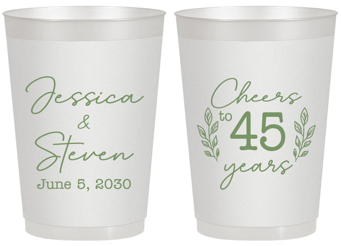 Personalized Anniversary 20 oz Frosted Cups - Cheers To 45 Years | 80026