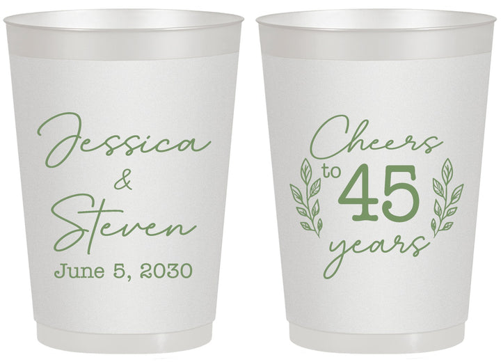 Personalized Anniversary 20 oz Frosted Cups - Cheers To 45 Years | 80026