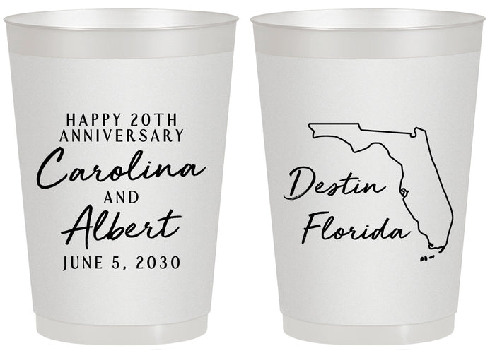 Personalized Anniversary 20 oz Frosted Cups - 20th Wedding | 80031