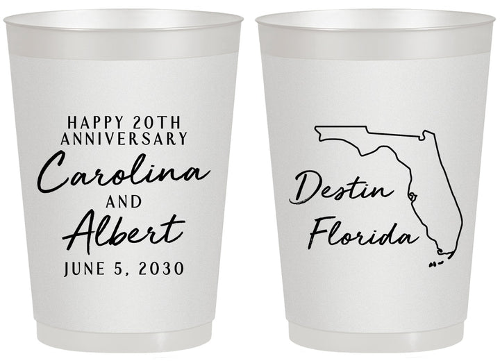 Personalized Anniversary 20 oz Frosted Cups - 20th Wedding | 80031