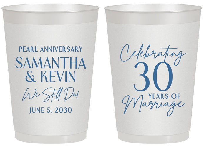 Personalized Anniversary 20 oz Frosted Cups - 30 Years Of Marriage | 80033
