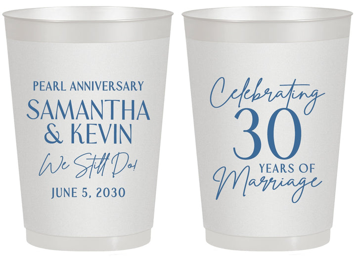 Personalized Anniversary 20 oz Frosted Cups - 30 Years Of Marriage | 80033