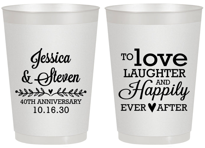 Personalized Anniversary 20 oz Frosted Cups - 40th Wedding | 80035