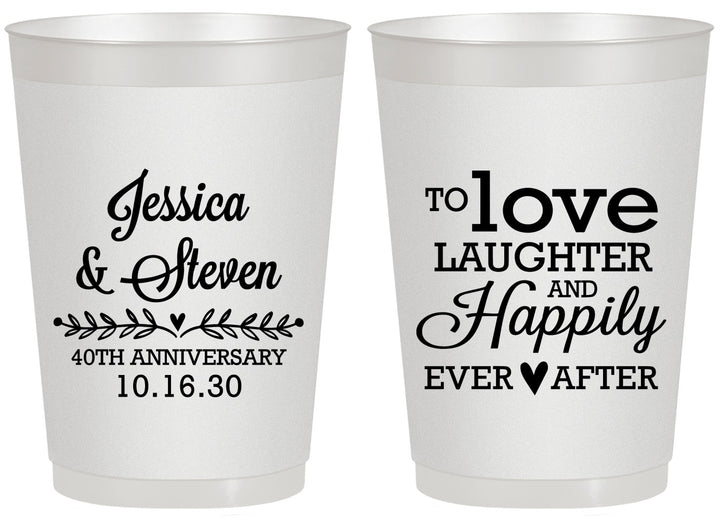 Personalized Anniversary 20 oz Frosted Cups - 40th Wedding | 80035