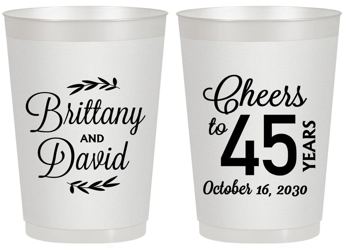 Personalized Anniversary 20 oz Frosted Cups - Cheers To 45 Years | 80036