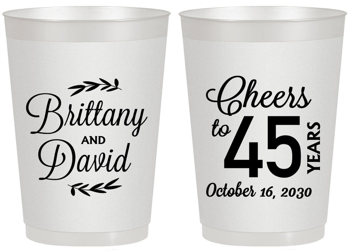 Personalized Anniversary 20 oz Frosted Cups - Cheers To 45 Years | 80036