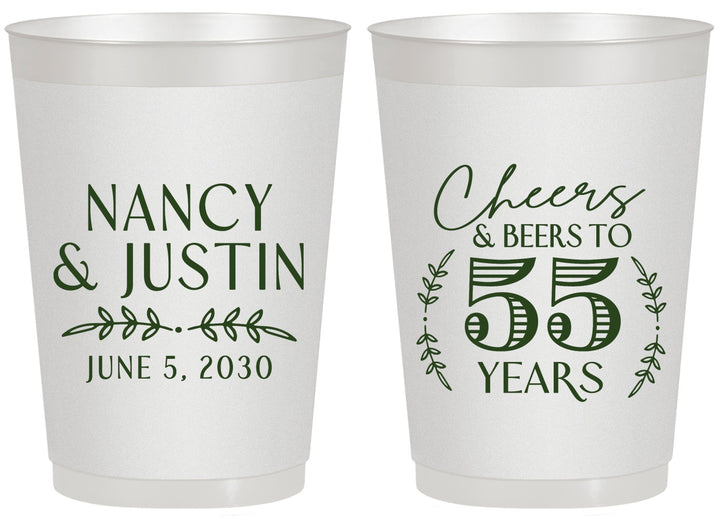 Personalized Anniversary 20 oz Frosted Cups - Cheers To 55 Years | 80038