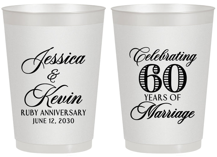 Personalized Anniversary 20 oz Frosted Cups - 60 Years Of Marriage | 80039