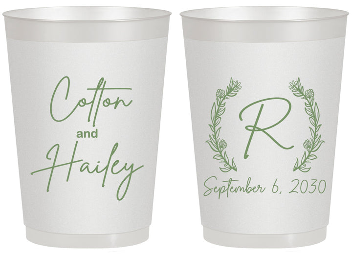 Personalized Wedding 20 oz Frosted Cups - Monogram | 803