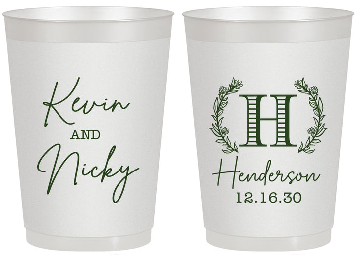 Personalized Wedding 20 oz Frosted Cups - Monogram | 805