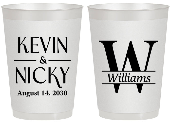 Personalized Wedding 20 oz Frosted Cups - Monogram | 806