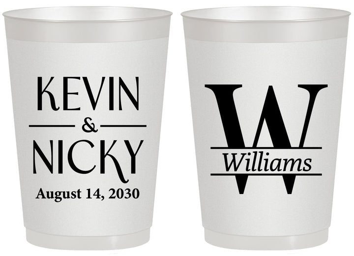 Personalized Wedding 20 oz Frosted Cups - Monogram | 806
