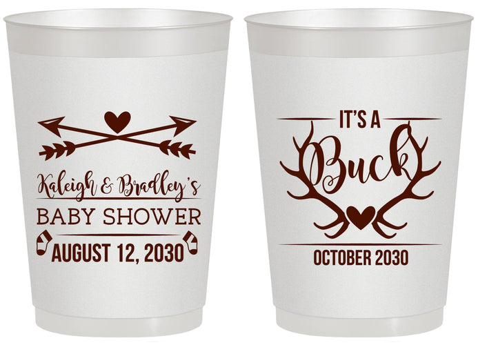 Personalized Baby Shower 20 oz Frosted Cups - It’s A Buck Antler | 90000