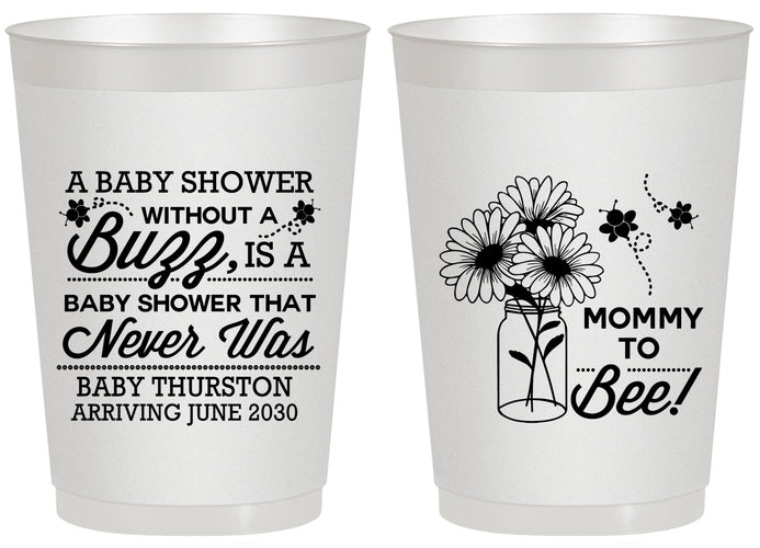 Personalized Baby Shower 20 oz Frosted Cups - Mommy To Bee | 90016