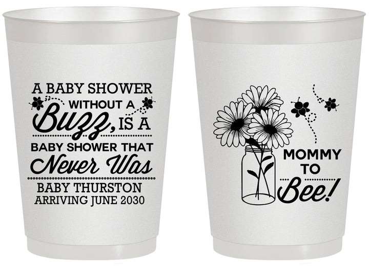 Personalized Baby Shower 20 oz Frosted Cups - Mommy To Bee | 90016