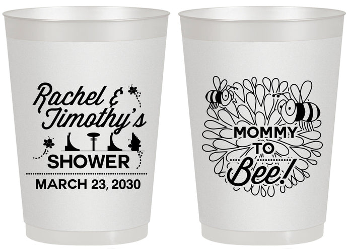 Personalized Baby Shower 20 oz Frosted Cups - Mommy To Bee | 90017