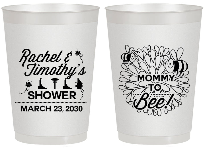 Personalized Baby Shower 20 oz Frosted Cups - Mommy To Bee | 90017