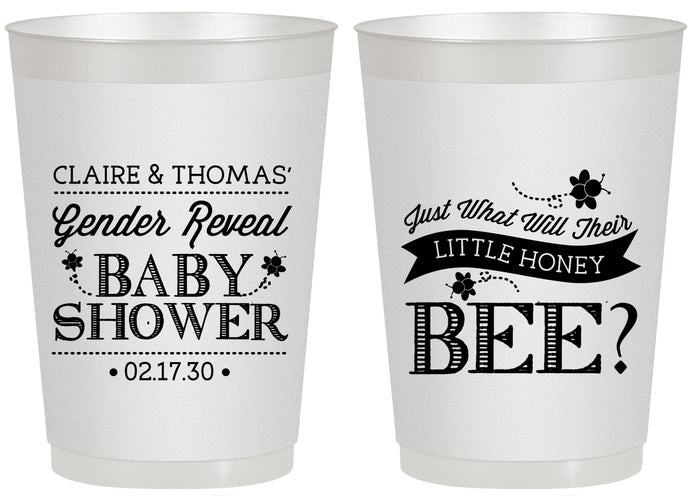 Personalized Baby Shower 20 oz Frosted Cups - Little Honey Bee | 90018
