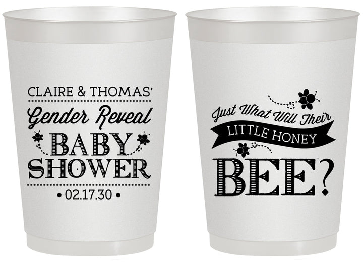 Personalized Baby Shower 20 oz Frosted Cups - Little Honey Bee | 90018