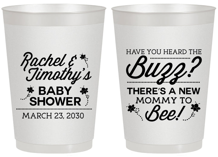 Personalized Baby Shower 20 oz Frosted Cups - Mommy To Bee | 90019