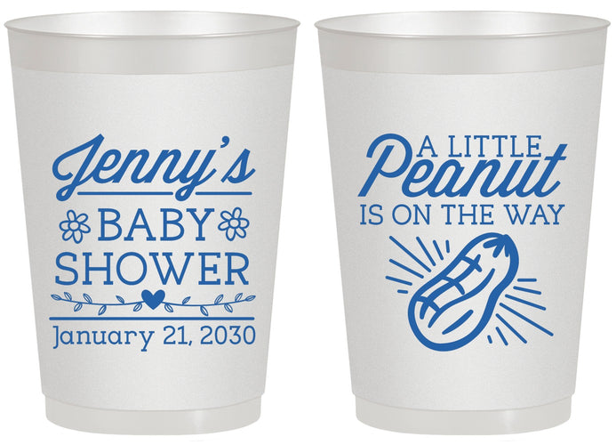 Personalized Baby Shower 20 oz Frosted Cups - Peanut On The Way | 90025