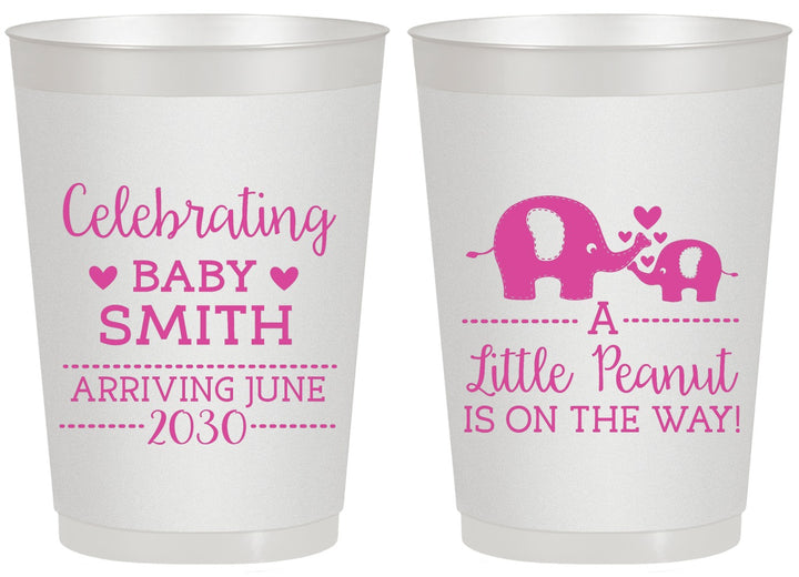 Personalized Baby Shower 20 oz Frosted Cups - Peanut On The Way | 90027