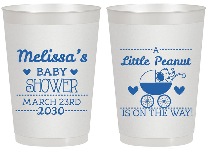 Personalized Baby Shower 20 oz Frosted Cups - Peanut On The Way | 90028