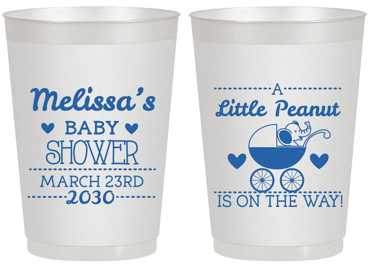Personalized Baby Shower 20 oz Frosted Cups - Peanut On The Way | 90028
