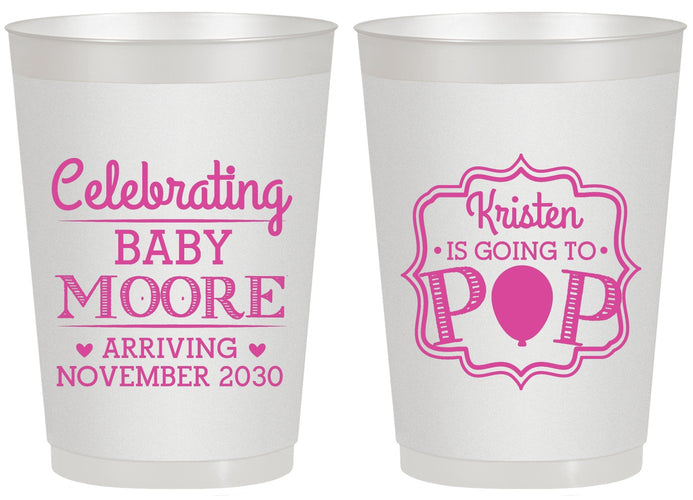 Personalized Baby Shower 20 oz Frosted Cups - Going To Pop | 90040