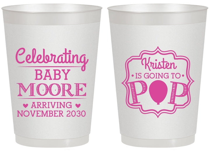Personalized Baby Shower 20 oz Frosted Cups - Going To Pop | 90040