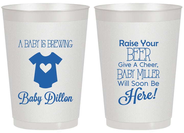Personalized Baby Shower 20 oz Frosted Cups - Baby Is Brewing | 90041
