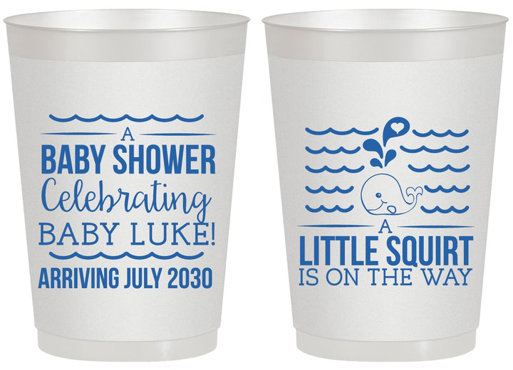 Personalized Baby Shower 20 oz Frosted Cups - Little Squirt On The Way | 90043