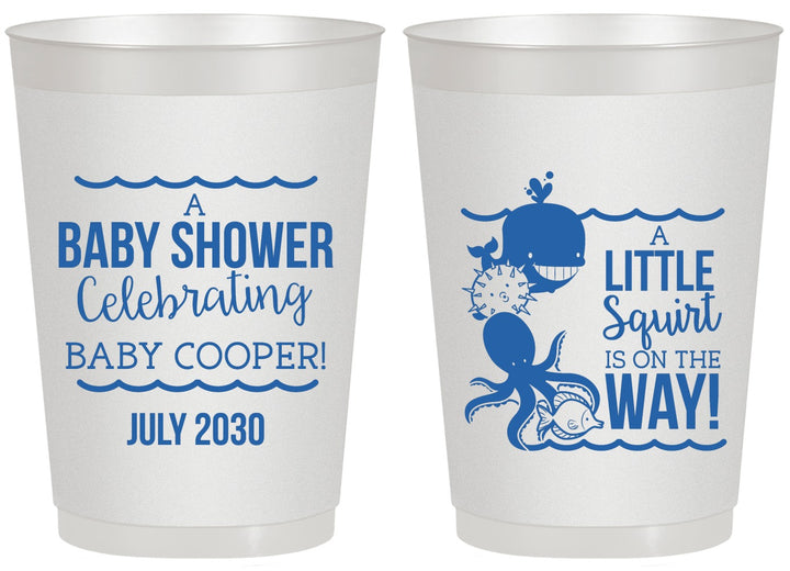 Personalized Baby Shower 20 oz Frosted Cups - Little Squirt On The Way | 90045