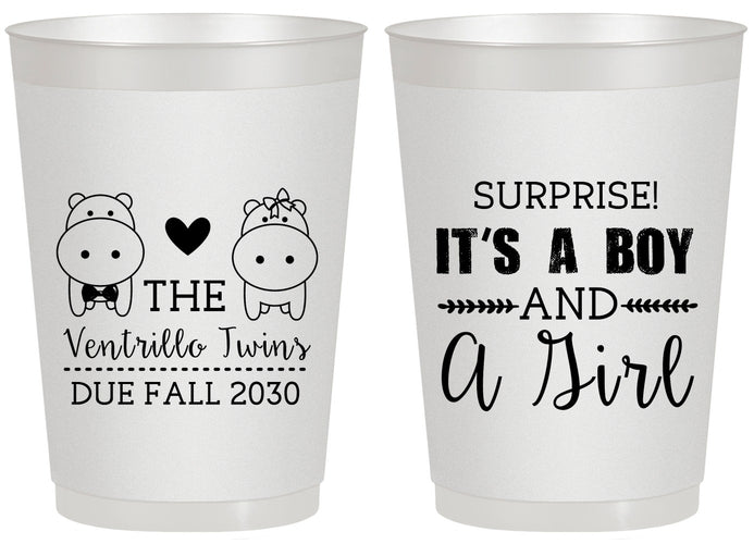 Personalized Baby Shower 20 oz Frosted Cups - Gender Reveal Boy Or Girl | 90064