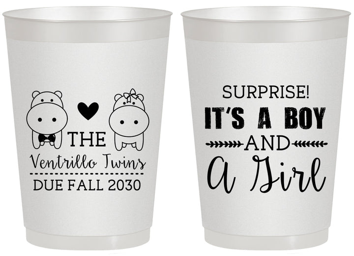 Personalized Baby Shower 20 oz Frosted Cups - Gender Reveal Boy Or Girl | 90064