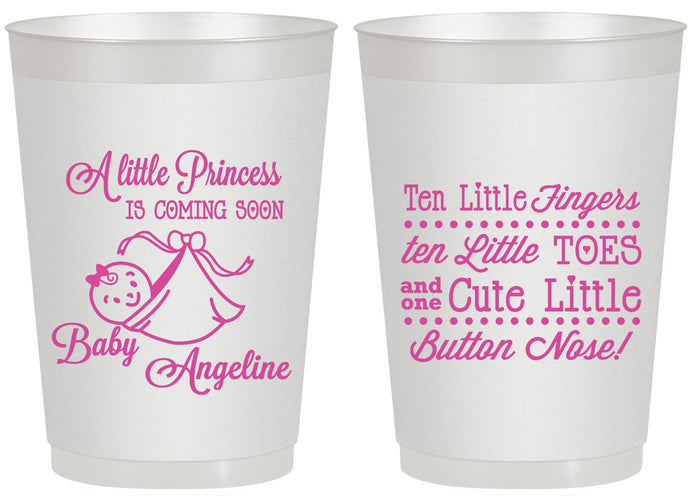 Personalized Baby Shower 20 oz Frosted Cups - Little Princess | 90066