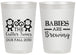 Personalized Baby Shower 20 oz Frosted Cups - Twins Baby Monkeys | 90068