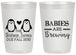 Personalized Baby Shower 20 oz Frosted Cups - Twins Baby Penguins | 90070
