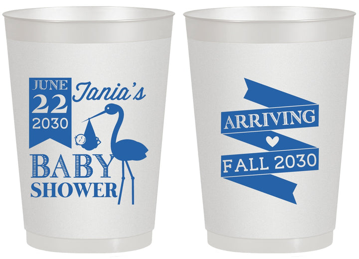 Personalized Baby Shower 20 oz Frosted Cups - Stork | 90073