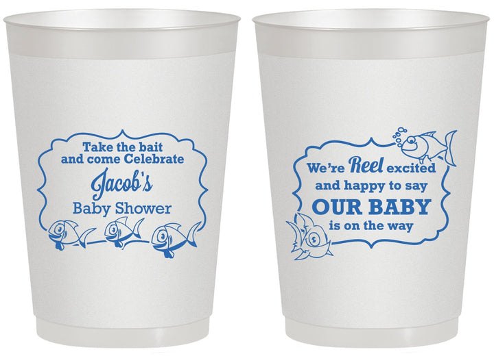 Personalized Baby Shower 20 oz Frosted Cups - Fish | 90075