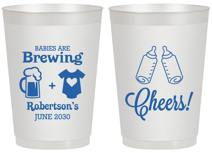 Personalized Baby Shower 20 oz Frosted Cups - Babies Are Brewing | 90080