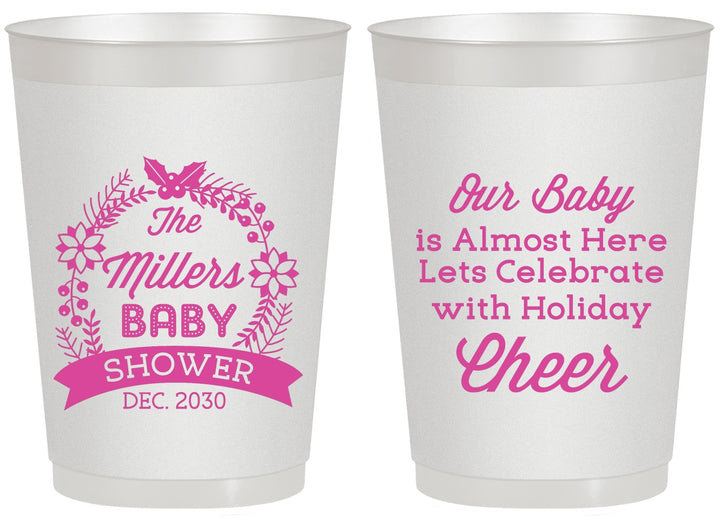 Personalized Baby Shower 20 oz Frosted Cups - Holiday | 90086