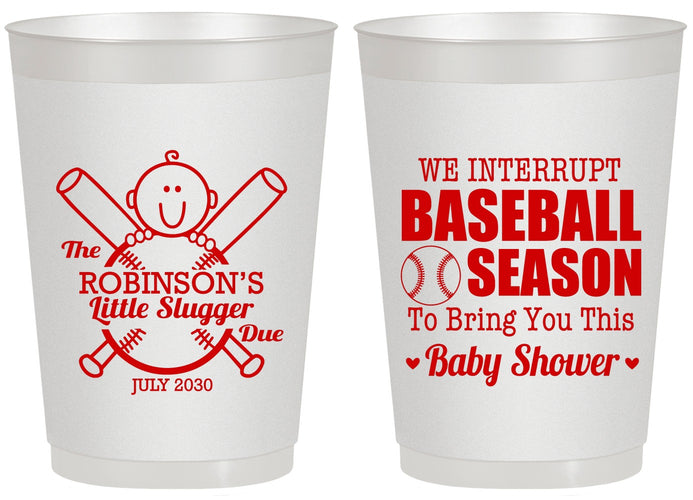Personalized Baby Shower 20 oz Frosted Cups - Baseball | 90090